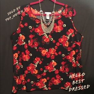 Bright Floral Blouse Sleeveless